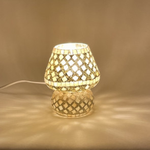 Lampada da tavolo in vetro mosaicata rombi h. 17 cm.